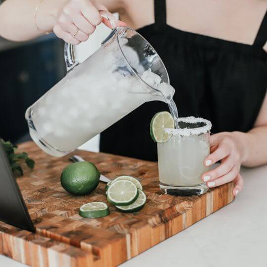Teakhaus Reversible End Grain Cutting Board with Tablet Slot